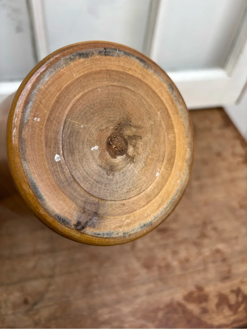 Vintage Natural Teak Wooden Vase — Elegant Home Accent